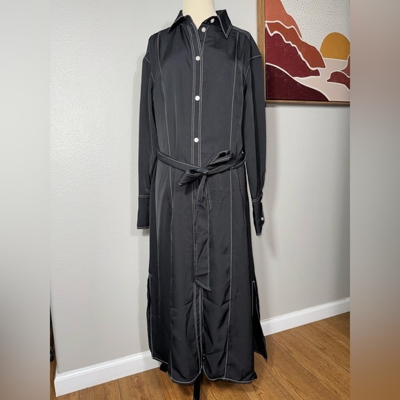 Tie-belt shirt dress - Black - Ladies |H&M size small. - Picture 4 of 10